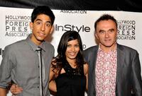 Dev Patel, Freida Pinto and Director Danny Boyle at the InStyle And The Hollywood Foreign Press Association's party during the 2008 Toronto International Film Festival.