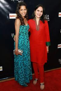 Freida Pinto and Producer Loveleen Tandan at the 2008 Tribeca cinema series.