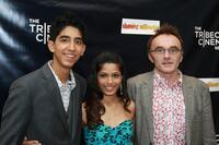 Dev Patel, Freida Pinto and Director Danny Boyle at the 2008 Tribeca cinema series.