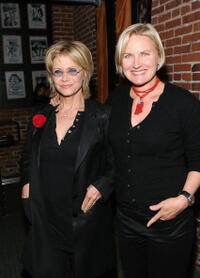 Cindy Pickett and Denise Crosby at the VDAY West LA 2006 cocktail reception.