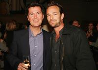 Simon Fuller and actor Luke Perry at the "The David Beckham Academy" launch party.