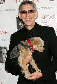 Richard Belzer and the dog Bebe at the Speak Truth To Power Memorial Benefit Gala.