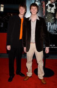 James Phelps and Oliver Phelps at the premiere of "Harry Potter And The Goblet Of Fire."