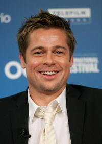 Brad Pitt at the Toronto press conference for "Babel."