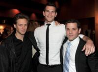 Jacob Pitts, Josh Helman and Joshua Biton at the California premiere of "Justified."