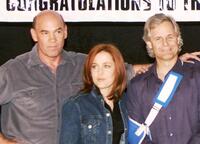 Mitch Pileggi, Chris Carter and David Duchovny at the celebration of the 200 episodes of "The X-Files."