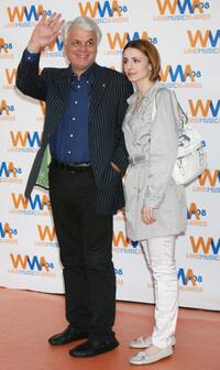 Michele Placido and Guest at the 2008 Wind Music Awards.