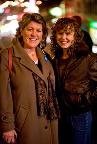 Real-life gay rights activist Anne Kronenberg and Alison Pill on the set of "Milk."