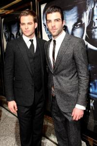 Chris Pine and Zachary Quinto at the UK premiere of "Star Trek."