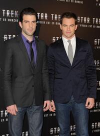 Zachary Quinto and Chris Pine at the photocall of "Star Trek."