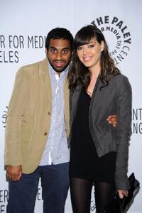 Aziz Ansari and Aubrey Plaza at the presentation of "Parks And Recreation."