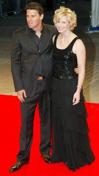 David Boreanaz and Monica Potter at the 2002 Deauville Festival of American Film.