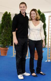 Melvil Poupaud and Zoe Cassavetes at the photocall of "Broken English" during the 33rd US Film Festival.
