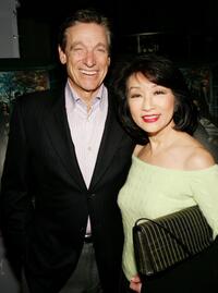 Maury Povich and his wife Connie Chung at the premiere of "The Sopranos."