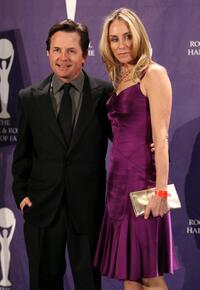 Michael J. Fox and his wife Tracy Pollan at the 2008 Rock & Roll Hall of Fame Induction ceremony.