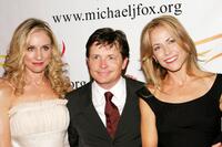 Tracy Pollan, Michael J. Fox and Sheryl Crow at the "A Funny Thing Happened On The Way To Cure Parkinson's" benefit gala.