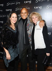 Gina Belafonte, Harry Belafonte and Pamela Belafonte at the "Sing Your Song" Official Cast and Filmmakers Dinner.