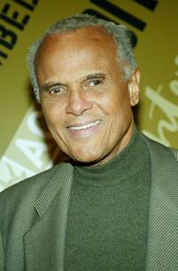Harry Belafonte at the Off-Broadway opening night of "Embedded".