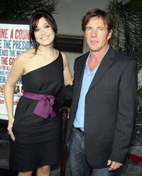 Dennis Quaid and Mandy Moore at the premiere of "American Dreamz".
