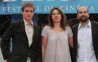 Gregoire Leprince-Ringuet, Valerie Benguigui and Marc Fitoussi at the premiere of "La Vie d'Artiste" during the 33rd Deauville American Film Festival.