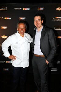 Wolfgang Puck and Kyle Busch at the NASCAR Evening Series during the day 2 of the NASCAR Sprint Cup Series Champions Week.