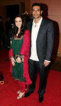 Preity Zinta and Arjun Rampal at the Bollywood party in Mumbai.