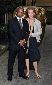 Hugh Quarshie and guest at the BAFTA Craft Awards in England.
