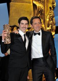 Tahar Rahim and Gad Elmaleh at the 35th Cesar Film Awards.