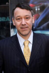 Sam Raimi at the Times Square for the announcement of "Hometown Super-Heroes".