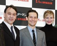 Sam Raimi, Tobey Maguire and Kirsten Dunst at the Tokyo photocall of "Spider-man 3".