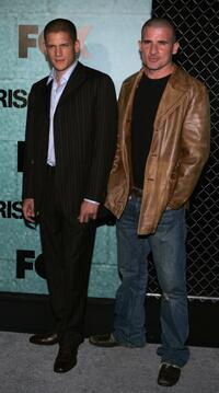 Wentworth Miller and Dominic Purcell at the premiere party of "Prison Break."