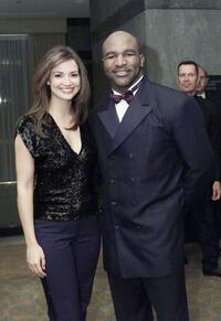 Denise Quinones and Evander Holyfield at the "Liberty For All" gala to benefit the Statue of Liberty.