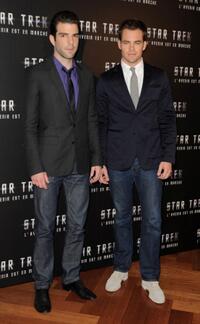 Zachary Quinto and Chris Pine at the photocall of "Star Trek."