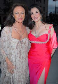 Jacqueline Bisset and Barbara Lazaroff at the City of Beverly Hills gala honoring fashion icon Fred Hayman.