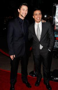 Joseph Gordon-Levitt and Victor Rasuk at the premiere of "Stop-Loss."