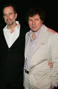 Director James McTeigue and Stephen Rea at the premiere of "V for Vendetta."