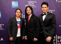 Director Ron Morales, Leon Miguel and Arnold Reyes at the New York premiere of "Graceland."