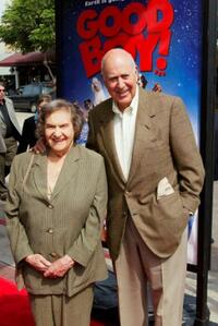 Estelle Reiner and her husband Carl Reiner at the premiere of "Good Boy."
