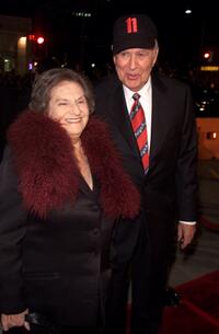 Estelle Reiner and Carl Reiner at the premiere of "Ocean's Eleven."