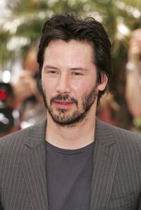 Keanu Reeves at a photocall promoting the film A Scanner Darkly at the Palais des Festivals at 59th International Cannes Film Festival.