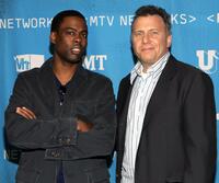 Paul Reiser and Chris Rock at the backstage of MTV Networks Upfront.
