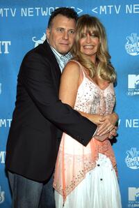 Paul Reiser and Goldie Hawn at the backstage of MTV Networks Upfront.