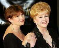 Debbie Reynolds and Carrie Fisher at the Dame Elizabeth Taylor's 75th birthday party.