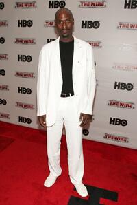 Lance Reddick at the premiere of "The Wire."