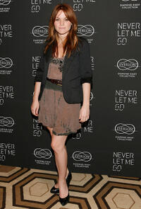 Lauren Bittner at the New York premiere of "Never Let Me Go."
