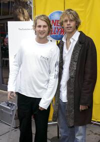 Eric Christian Olsen and Derek Richardson at the Z100 "Dunk Or Be Dunked" event.