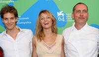 Andy Gillet, Stephanie de Crayencour and Serge Renko at the photocall of "Les Amours D'Astree Et De Celadon" during the 64th Venice Film Festival.