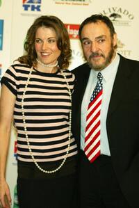 Lucy Lawless and John Rhys-Davies at the pre-oscar dinner to celebrate New Zealand's film making and creative talent.