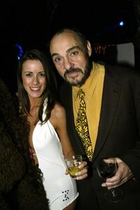 Nicola T and John Rhys-Davies at the premiere party of "The Lord of the Rings: The Two Towers."