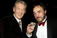 Ian McKellen and John Rhys-Davies at the after-party of "The Lord of the Rings: The Return of the King."